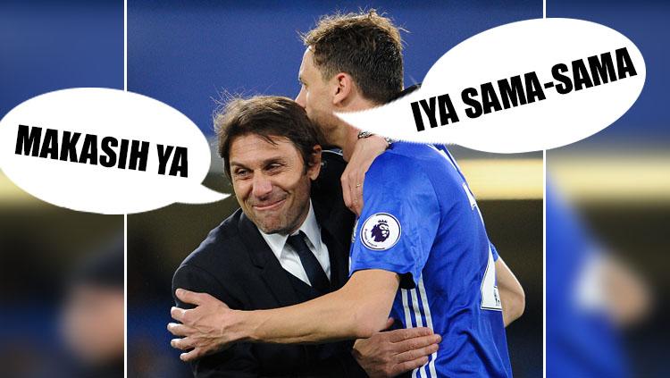 Nemanja Matic dan Antonio Conte.
