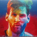 Video, Seniman Barcelona Membuat Grafiti Lionel Messi di Taman Kota